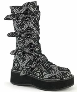 Women's Demonia Footwear EMILY-322 Demonia Shoes Gothic Mid Calf Boot
