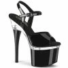 Pleaser Shoes By Pleaser USA 7 Inch Heels ESTEEM-709 Black Patent 7 Inch Stripper Shoes