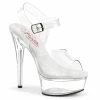 Pleaser Shoes By Pleaser USA EXCITE-608 Pleaser Shoes Clear Comfortable Pole Dancing Shoe