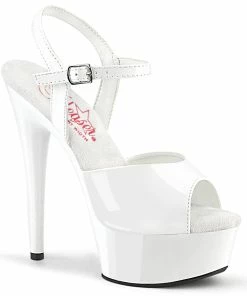 Pleaser Shoes By Pleaser USA 6 Inch Heels EXCITE-609 Pleaser Shoes White Comfort Stripper Shoes