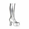 Funtasma Costume Footwear EXOTICA-2000 Funtasma Shoes Silver Costume Gogo Boots Halloween Costume Footwear