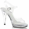 Fabulicious Shoes By Pleaser USA FLAIR-408 Clear High Heel Fitness Competition Sandal Halloween Costume Footwear