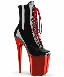 Pleaser Shoes By Pleaser USA FLAMINGO-1020 Pleaser Shoes Black Patent Exotic Dancer Boot