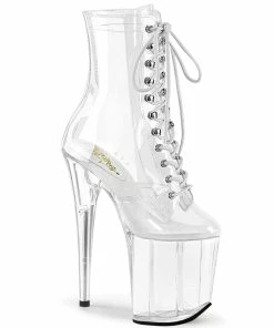 Pleaser Shoes By Pleaser USA FLAMINGO-1020C Pleaser Shoes Clear Platform Exotic Dancer Boot