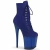 Pleaser Shoes By Pleaser USA FLAMINGO-1020FST Pleaser Shoes Blue 8 Inch Heel Platform Boot