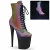 Pleaser Shoes By Pleaser USA FLAMINGO-1020REFL Pleaser Shoes Rainbow Platform Exotic Dancer Boot