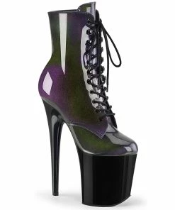 Pleaser Shoes By Pleaser USA FLAMINGO-1020SHG Platform Lace Up Ankle High Pole Dancing Boots Booties And Ankle High Boots