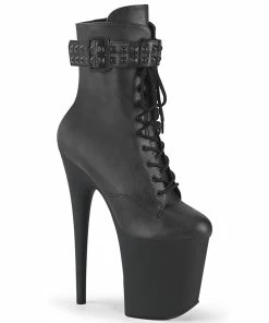 Pleaser Shoes By Pleaser USA FLAMINGO-1020STR Pleaser Shoes Faux Leather Exotic Dancer Shoe Booties And Ankle High Boots