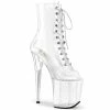 Pleaser Shoes By Pleaser USA FLAMINGO-1021C Pleaser Shoes Clear Exotic Dancer Booties