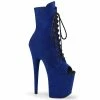 Pleaser Shoes By Pleaser USA FLAMINGO-1021FS Royal Blue Faux Suede Platform Stripper Boot Booties And Ankle High Boots