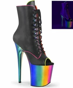 Pleaser Shoes By Pleaser USA FLAMINGO-1021RC-02 Pleaser Shoes 8 Inch Exotic Dancer Booties