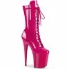 Pleaser Shoes By Pleaser USA FLAMINGO-1050 Pleaser Shoes 8 Inch High Hot Pink Stripper Shoes Booties And Ankle High Boots