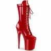 Pleaser Shoes By Pleaser USA Booties And Ankle High Boots FLAMINGO-1050 Pleaser Shoes Red Hot Exotic Dancer Boot