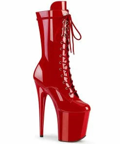 Pleaser Shoes By Pleaser USA Booties And Ankle High Boots FLAMINGO-1050 Pleaser Shoes Red Hot Exotic Dancer Boot