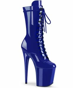 Pleaser Shoes By Pleaser USA FLAMINGO-1050 Pleaser Shoes Royal Blue Exotic Dancer Boot Knee High And Mid Calf Boots