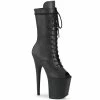 Pleaser Shoes By Pleaser USA FLAMINGO-1051LWR Pleaser Shoes Black Leather Stripper Boot