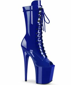 Pleaser Shoes By Pleaser USA FLAMINGO-1051 Pleaser Shoes Royal Blue Exotic Dancer Boot