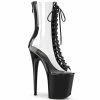 Pleaser Shoes By Pleaser USA FLAMINGO-800-34 Pleaser Shoes Clear Exotic Dancer Boots