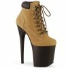Pleaser Shoes By Pleaser USA FLAMINGO-800TL-02 Pleaser Shoes Tan Sporty Exotic Dancer Bootie Booties And Ankle High Boots