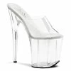 Pleaser Shoes By Pleaser USA FLAMINGO-801 Pleaser Shoes Clear Platform 8 Inch Heel Stripper Shoes