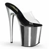 Pleaser Shoes By Pleaser USA FLAMINGO-801 Pleaser Shoes Chrome Platform Exotic Dancer Shoe 8 Inch Heels