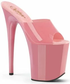 Pleaser Shoes By Pleaser USA FLAMINGO-801N Pleaser Shoes Pink Jelly Platform Exotic Dancer Shoe 8 Inch Heels
