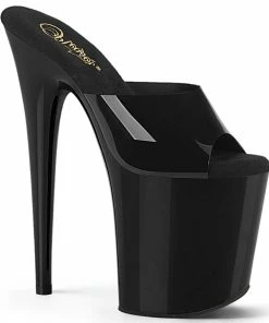 Pleaser Shoes By Pleaser USA 8 Inch Heels FLAMINGO-801N Pleaser Shoes Black 8 Inch High Heel Pole Dancing Shoe