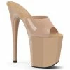 Pleaser Shoes By Pleaser USA 8 Inch Heels FLAMINGO-801N Pleaser Shoes Cream Platform Exotic Dancer Shoes