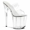 Pleaser Shoes By Pleaser USA FLAMINGO-802 Pleaser Shoes Clear Platform Stripper Sandal 8 Inch Heels