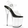 Pleaser Shoes By Pleaser USA FLAMINGO-808 Pleaser Shoes Clear Heel Exotic Dancer Shoes 8 Inch Heels