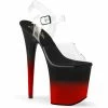 Pleaser Shoes By Pleaser USA 8 Inch Heels FLAMINGO-808BR-H Pleaser Shoes Black/Red Pole Dancing Shoe