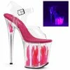 Pleaser Shoes By Pleaser USA FLAMINGO-808FLM Pleaser Shoes Blacklight Flame Stripper Shoe 8 Inch Heels