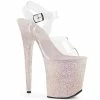 Pleaser Shoes By Pleaser USA FLAMINGO-808LG Pleaser Shoes Opal Glitter Stripper Shoe 8 Inch Heels