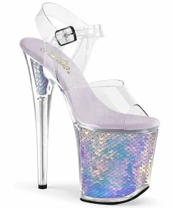 Pleaser Shoes By Pleaser USA FLAMINGO-808MC Pleaser Shoes Mermaid Scale Platform Exotic Dancer Shoes