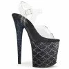 Pleaser Shoes By Pleaser USA FLAMINGO-808MSLG Pleaser Shoes Mermaid Scale Stripper Shoes 8 Inch Heels