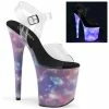 Pleaser Shoes By Pleaser USA FLAMINGO-808REFL Pleaser Shoes Galaxy Reflective Platform Stripper Shoe
