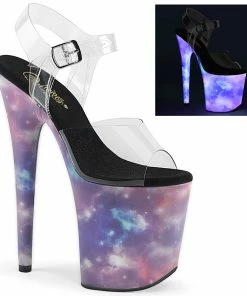 Pleaser Shoes By Pleaser USA FLAMINGO-808REFL Pleaser Shoes Galaxy Reflective Platform Stripper Shoe