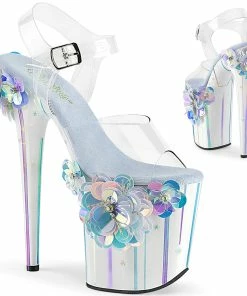 Pleaser Shoes By Pleaser USA FLAMINGO-808SQFL Pleaser Shoes Iridescent Exotic Dancer Shoe 8 Inch Heels