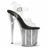 Pleaser Shoes By Pleaser USA FLAMINGO-808SRS Pleaser Shoes Rhinestone Stripper Shoes 8 Inch Heels