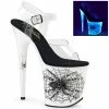 Pleaser Shoes By Pleaser USA Halloween Costume Footwear FLAMINGO-808SW Pleaser Shoes Spider Platform Blacklight Stripper Shoe