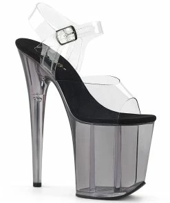 Pleaser Shoes By Pleaser USA 8 Inch Heels FLAMINGO-808T Pleaser Shoes Smoke Tinted Platform Shoes