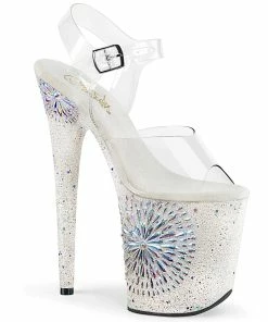 Pleaser Shoes By Pleaser USA FLAMINGO-808WD Pleaser Shoes Rhinestone Platform Stripper Shoes