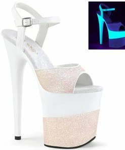 Pleaser Shoes By Pleaser USA FLAMINGO-809-2G Pleaser Shoes Blacklight Reactive Exotic Dancer Shoe 8 Inch Heels
