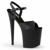 Pleaser Shoes By Pleaser USA 8 Inch Heels FLAMINGO-809 Pleaser Shoes Black Faux Leather Exotic Dancer Shoe