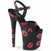 Pleaser Shoes By Pleaser USA FLAMINGO-809KISSES Pleaser Shoes Lip Print Sexy Stripper Sandal 8 Inch Heels