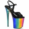 Pleaser Shoes By Pleaser USA FLAMINGO-809RC Pleaser Shoes Rainbow Chrome Exotic Dancer Shoe