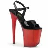 Pleaser Shoes By Pleaser USA FLAMINGO-809T Pleaser Shoes Black Upper Red Tinted Stripper Shoe