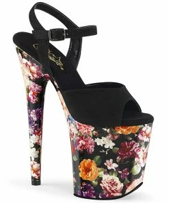 Pleaser Shoes By Pleaser USA FLAMINGO-809WR Pleaser Shoes Floral Platform Exotic Dancer Shoe