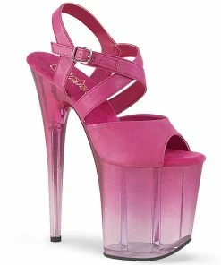 Pleaser Shoes By Pleaser USA 8 Inch Heels FLAMINGO-822T Pleaser Shoes Pink Ombre Platform Exotic Dancer Shoe