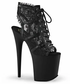 Pleaser Shoes By Pleaser USA Booties And Ankle High Boots FLAMINGO-896LC Lace Ankle High Platform Stripper Bootie